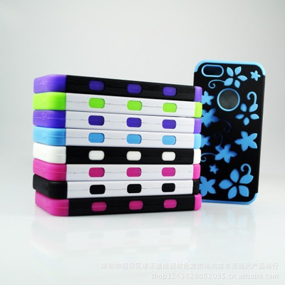 iPhone5硅膠彩繪糖果色夏威夷花圖保護套 防滑防摔，繽紛一夏